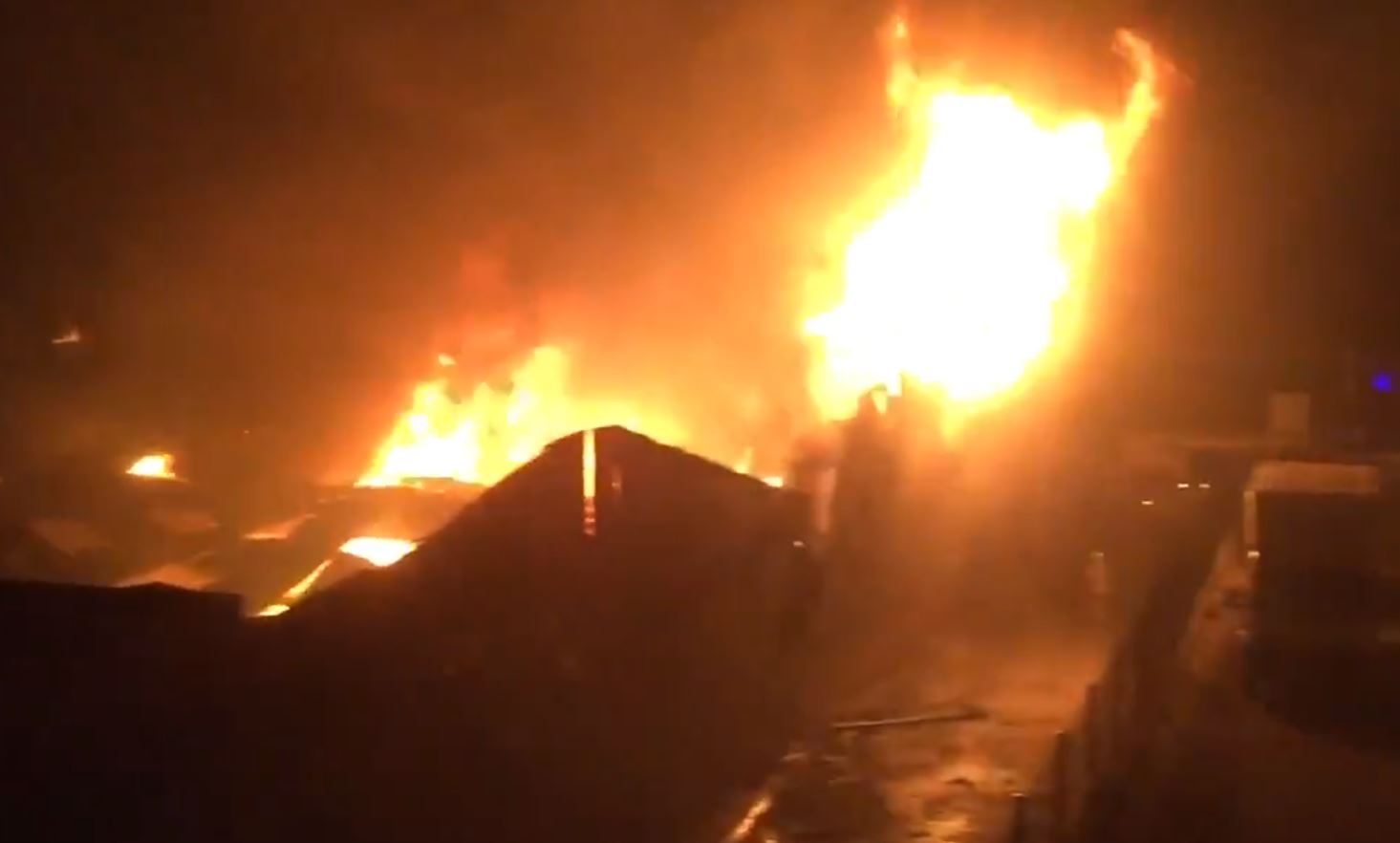 Fire Raged wrecks Building in Watford Reeds Industrial Estate