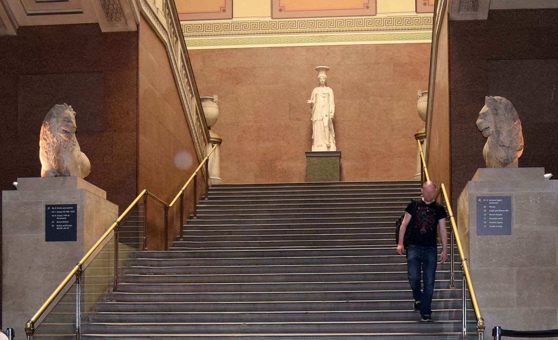 The British Museum, located in the Bloomsbury area of London