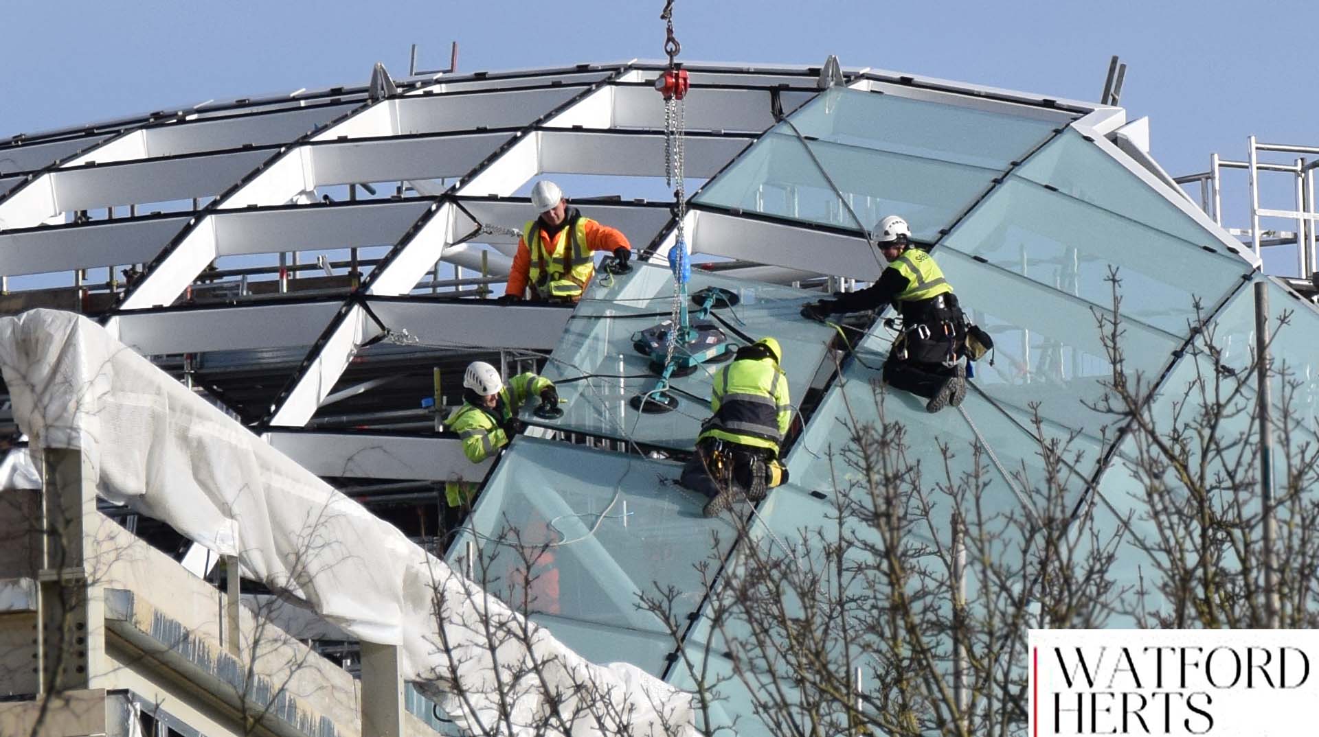 INTU, Glass roof, watford, news, charter place, building site, shopping Centre, 2018,