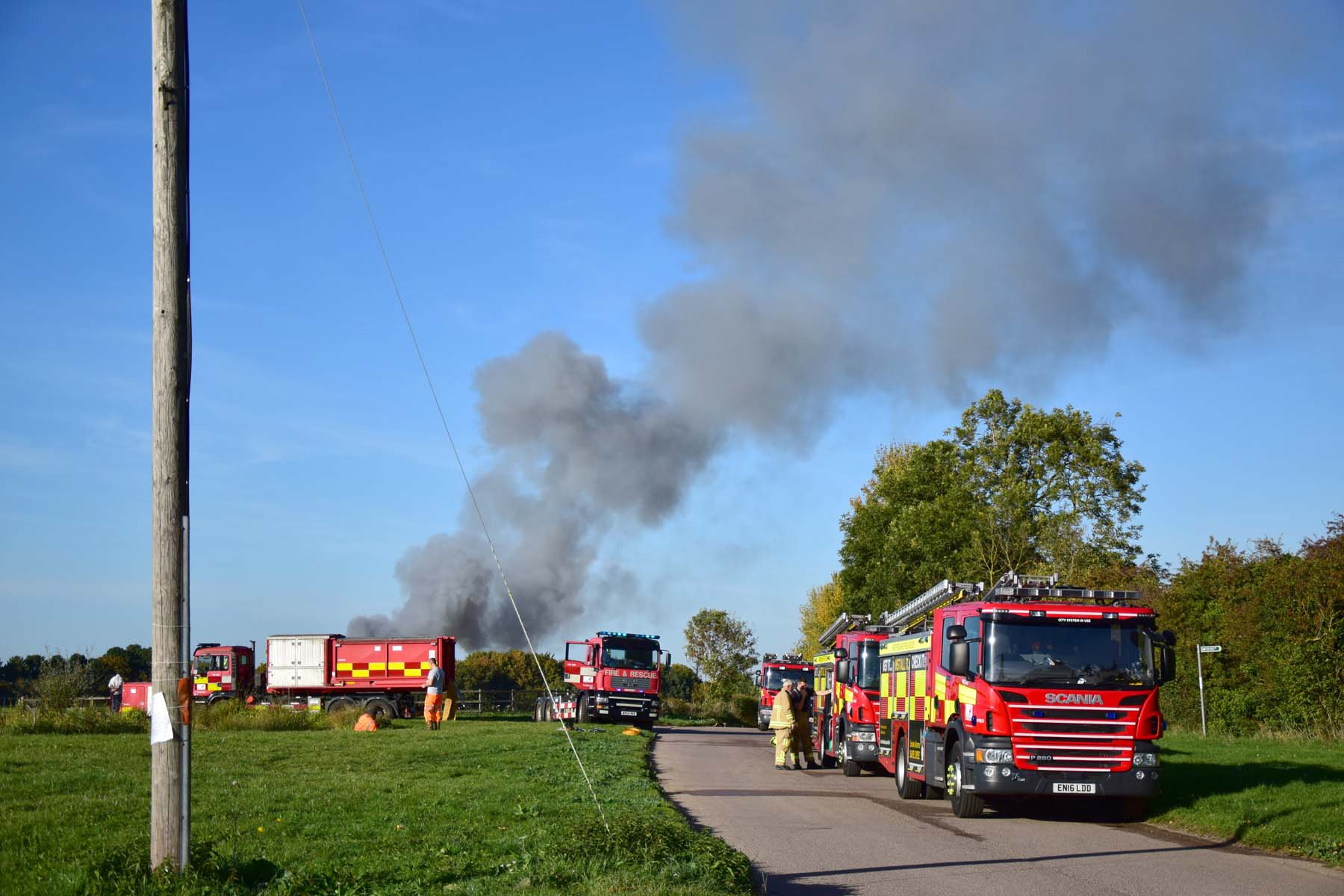 Thick Black Smoke seen for Miles as Premesis Burns on Fire