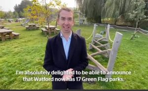 Watford receives 17 Green Flag awards for it’s Parks – the most in Hertfordshire