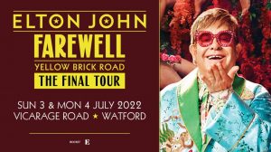 Elton John Farewell Yellow Brick Tour in Watford  for July