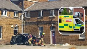 Car crashes into NHS Building at Watford General Hospital