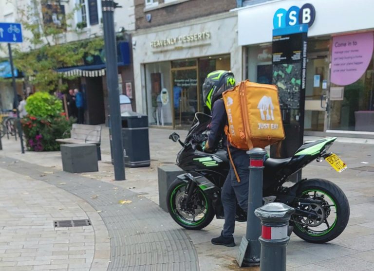 Fast Food Ninja Motorbike Rider Takes to the Streets of Watford